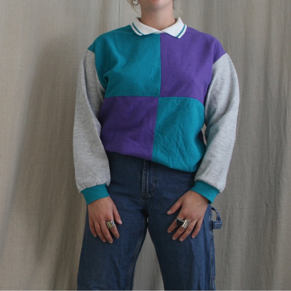 Vintage Color-block Sweater